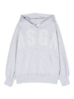 MSGM Kids hoodie en coton à logo imprimé - Gris