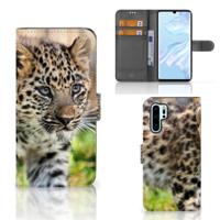 Huawei P30 Pro | Telefoonhoesje | Met pasjeshouder | Baby Luipaard
