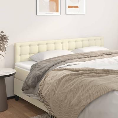 Hoofdborden 2 st 80x5x78/88 cm kunstleer crmekleurig