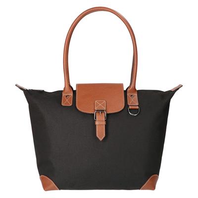 Leather Design Canvas Handtas/Schoudertas 15.4&apos;&apos; Zwart