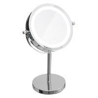 Make-up spiegel/scheerspiegel met LED verlichting op voet 18 cm   - - thumbnail