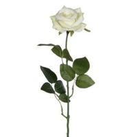 Mica decorations kunstroos kunstbloemen - creme wit - 66 cm - boeketten - rozen
