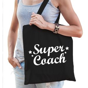 Katoenen cadeau tasje super coach zwart