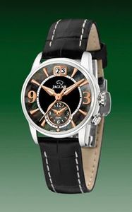 Horlogeband Jaguar J624-5 / J624-C Leder Zwart 16mm