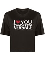 Versace t-shirt à slogan imprimé - Noir - thumbnail