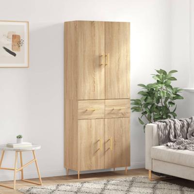 Hoge kast 69,5x34x180 cm bewerkt hout sonoma eikenkleurig