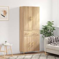 Hoge kast 69,5x34x180 cm bewerkt hout sonoma eikenkleurig