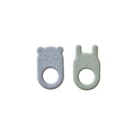 Ninka & Ling Ling Baby Teether - Pack of 2 - Pale Mint / Dusty Blue