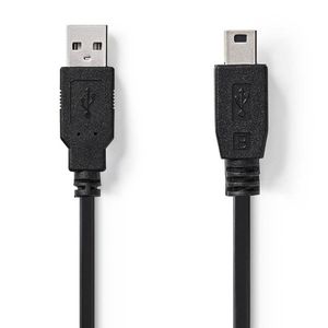 Nedis USB-A 2.0 male - USB Mini-B 5-pins male 2m Zwart
