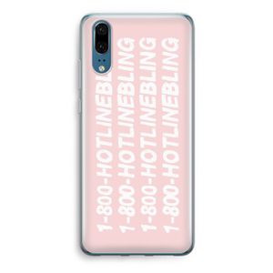 Hotline bling pink: Huawei P20 Transparant Hoesje