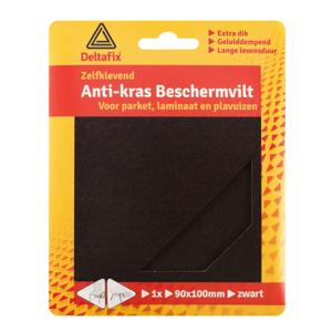 Anti-krasvilt - knipvel - zwart - 90 x 100 mm - rechthoek - zelfklevend - beschermvilt