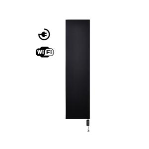 Radiator Sanicare Denso Met WiFi 180 x 40 cm Mat Zwart Met Thermostaat Mat Zwart Linksonder