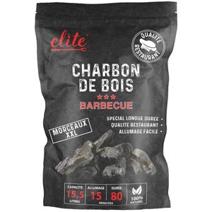 Elite Barbecue/BBQ houtskool - 1x zak van 15 Liter - Kolen - Restaurant kwaliteit
