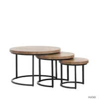 Bijzettafels (set van 3) Hugo - Lamulux Mokka - thumbnail