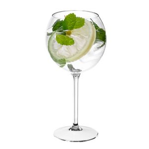 1x Rode wijn/gin tonic ballon glazen 650 ml van onbreekbaar transparant kunststof - Wijnglazen