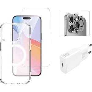 4Smarts 3in1 Premium Starter Set Backcover Apple iPhone 16 Pro Transparant Inductieve lading