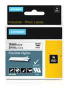 Labeltape Dymo Rhino 18489 nylon 19mmx3.5m zwart op wit - thumbnail