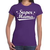 Super mama cadeau t-shirt - paars - voor dames - verjaardag - moederdag - uit liefde