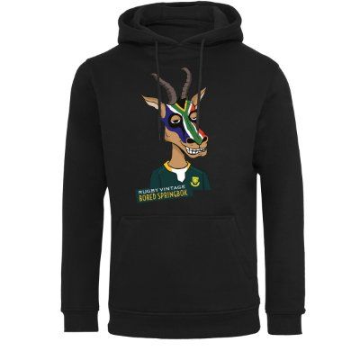 Rugby Vintage - Zuid Afrika Bored Springboks Hoodie - Zwart