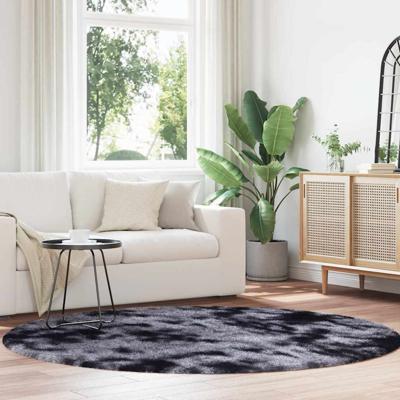 Hoogpolig vloerkleed NAVARRA 200x200 cm polyester donkergrijs