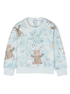 Roberto Cavalli Junior sweat en coton à imprimé graphique - Bleu