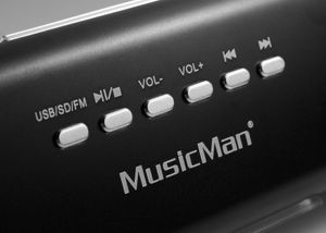 Technaxx MusicMan MA Lautsprecher Mini-luidspreker AUX, FM radio, USB, SD Zwart