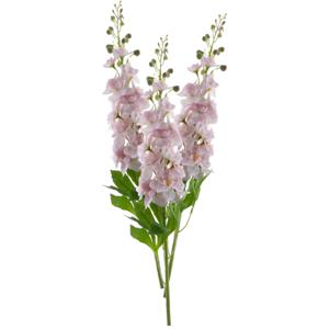 Kunstbloem Ridderspoor/delphinium Roland - 3x - 87 cm - licht roze - kunst zijdebloemen