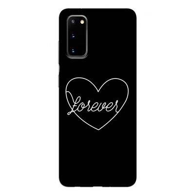 Forever heart black: Samsung Galaxy S20 Tough Case