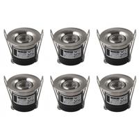 LED Inbouwspots Veranda 6-Pack - 1W Natuurlijk Wit 4200K - Ø41mm Mat Chroom