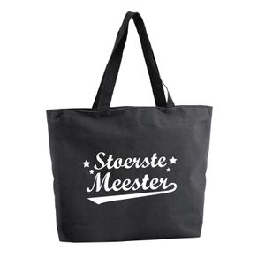 Stoerste Meester shopper cadeau tas zwart 47 cm