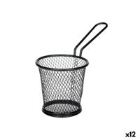 Mand voor aperatieven Kinvara Zwart Metaal 15 x 11,5 x 8 cm 16 x 11,5 x 8 cm (12 Stuks)