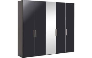 Goossens Kledingkast Easy Storage Ddk, Kledingkast 253 cm breed, 220 cm hoog, 4x draaideur en 1x spiegel draaideur midden