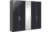Goossens Kledingkast Easy Storage Ddk, Kledingkast 253 cm breed, 220 cm hoog, 4x draaideur en 1x spiegel draaideur midden