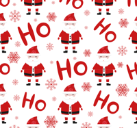 Vliesbehang Kerstman en hohoho patroon