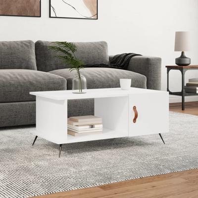 Salontafel 90x50x40 cm bewerkt hout wit