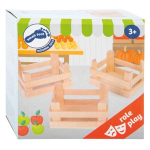 Small Foot houten kratjes klein 10x8x5,5cm, set van 3