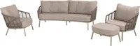4 Seasons Outdoor stoel-bank loungeset puglia 3-zits latte