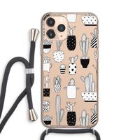 Cactusmotief: iPhone 11 Pro Transparant Hoesje met koord