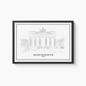 Poster Brandenburger Tor - Berlin Met Lijst A1 (60 x 84cm)