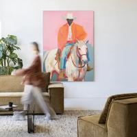 Urban Cotton Wandkleed 'The Sheriff' 145 x 190cm in Frame - black