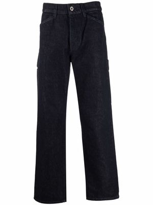 Ferragamo jean droit à taille haute - Bleu