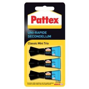 Pattex Uni-Rapide Secondelijm Classic Mini Trio, 3 x 1 g