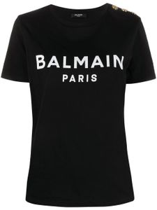 Balmain t-shirt à logo imprimé - Noir