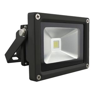 LED straler 10W 750 lumen 4000K IP65 zwart 120° met connector en montagebeugel vaste montage