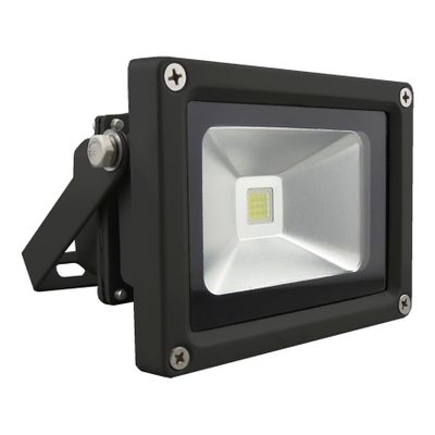 LED straler 10W 750 lumen 4000K IP65 zwart 120° met connector en montagebeugel vaste montage