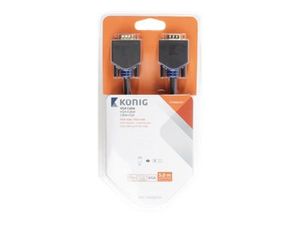 König - VGA-kabel - HD-15 (VGA) (M) naar HD-15 (VGA) (M) - 5 m - duimschroeven - anthraciet