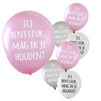 Valentijn thema ballonnen - 12x stuks - jij bent leuk, mag ik je houden - latex - versieringen - thumbnail