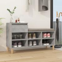 Schoenenkast 102x36x60 cm bewerkt hout betongrijs - thumbnail