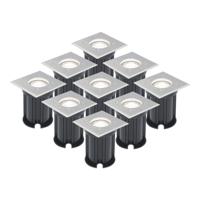 Set van 9 LED Grondspots vierkant buiten - Dimbaar - GU10 - 6000K daglicht wit - 5 Watt 400 lumen - Tuinspot - Oprit - RVS - IP65