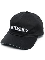 VETEMENTS casquette à logo imprimé - Noir